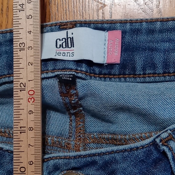 CABI Womens JEANS 10 DENIM Pants Used Preowned Faded Distressed Curvy Skinny - Picture 8 of 11